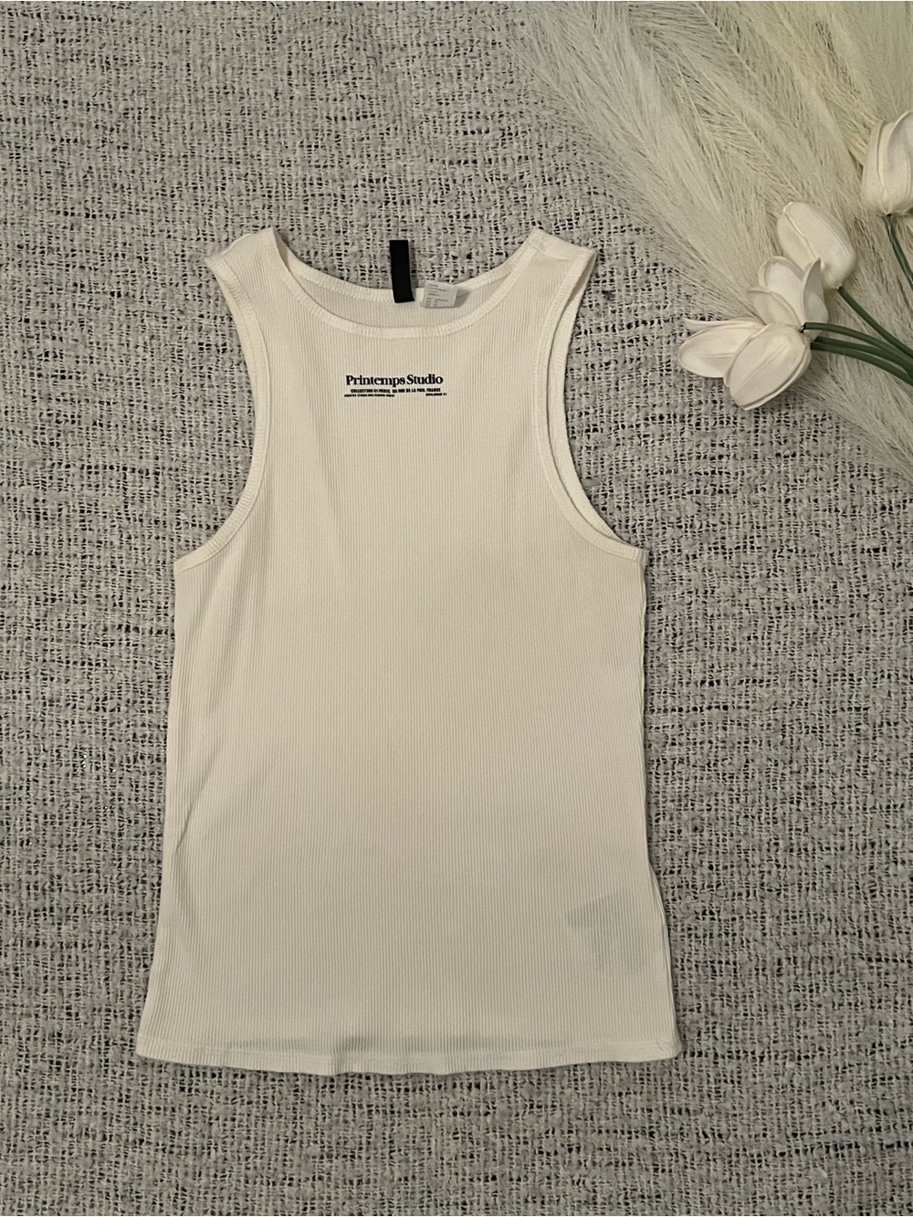 Ivory Ribbed Tank Top